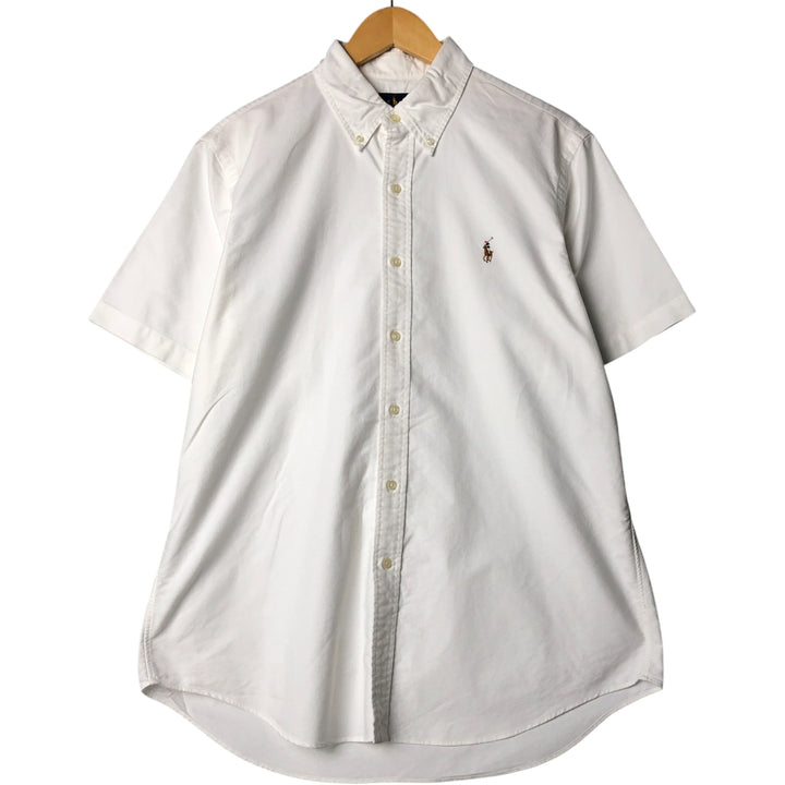 Ralph Lauren short sleeve button down shirt, men's size L cotton white type Vintage Second Hand