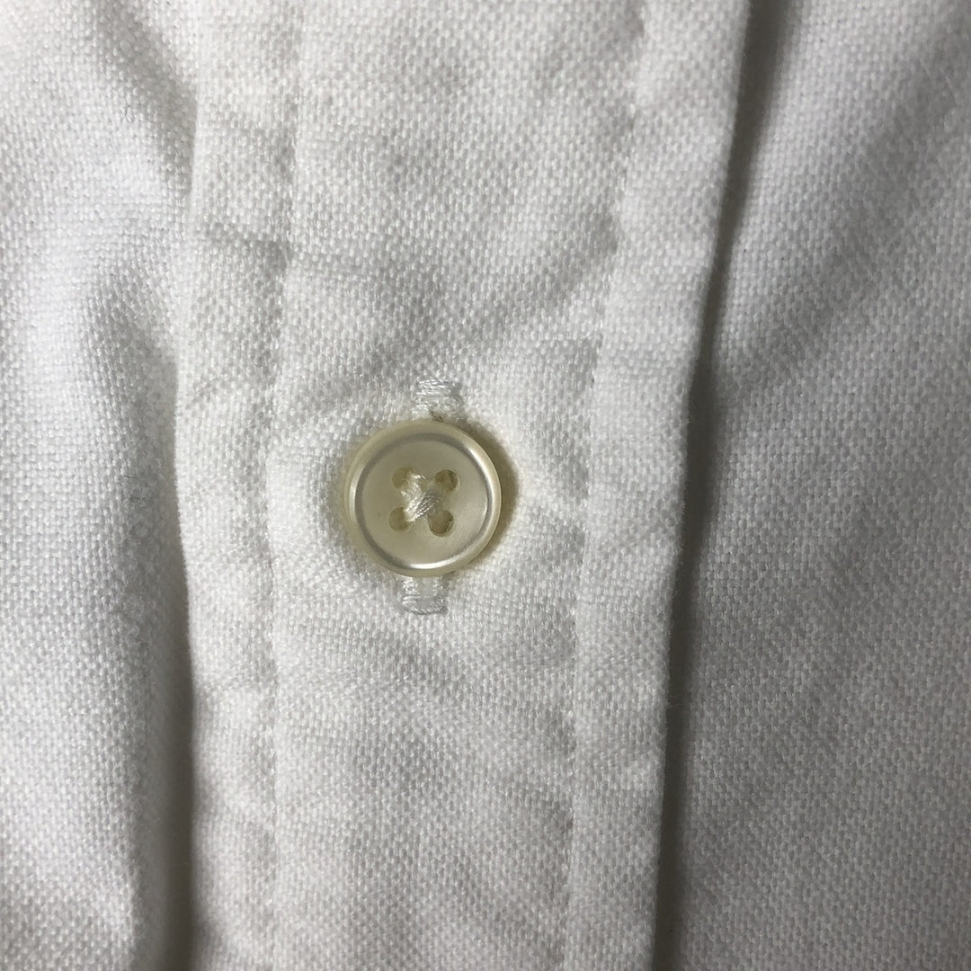 Ralph Lauren short sleeve button down shirt, men's size L cotton white type Vintage Second Hand