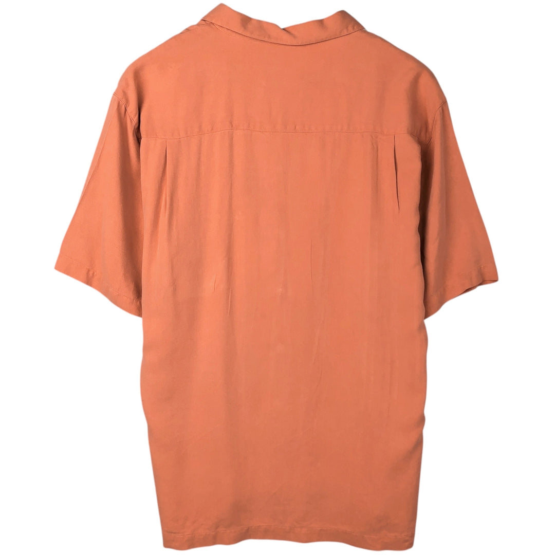 PUSSER'S WEST INDIES Open Collar Short Sleeve Two-Tone Box Shirt, Men's Size L silk orange type Vintage Second Hand