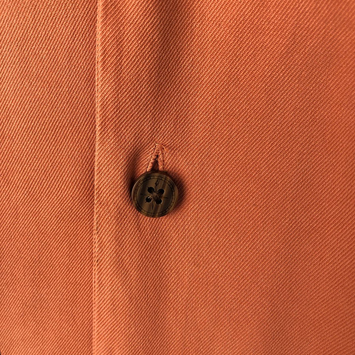 PUSSER'S WEST INDIES Open Collar Short Sleeve Two-Tone Box Shirt, Men's Size L silk orange type Vintage Second Hand