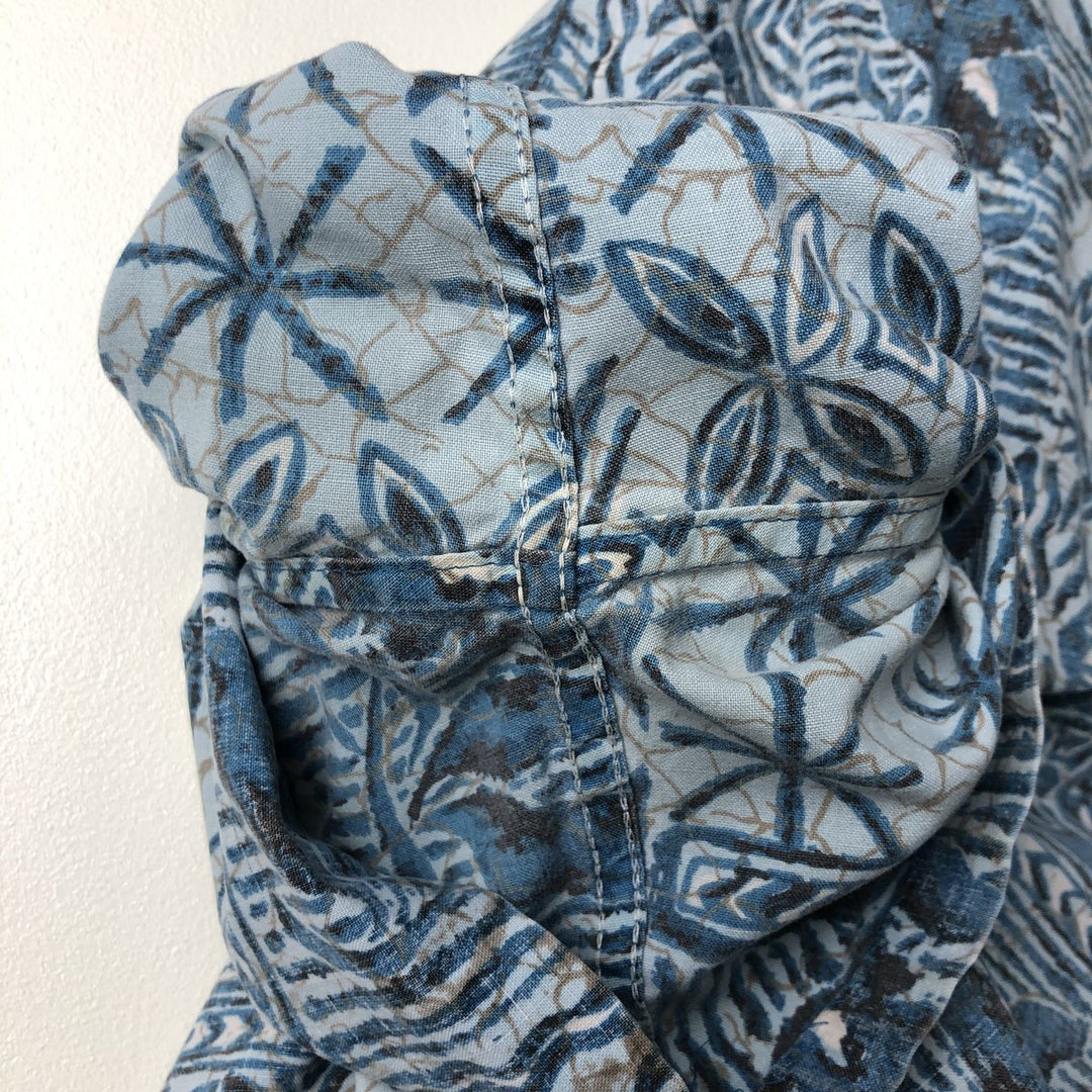 90'S Reyn Spooner Swimsuit Tag Print Half-Button Button-Down Aloha Shirt, Made in Hawaii, Men's Size L cotton Blue type light blue Vintage Second Hand