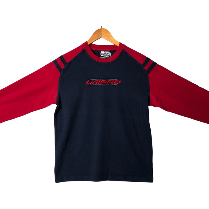 90s-00'S Umbro Long Sleeve T-Shirt, Men's Size Medium cotton navy blue type Vintage Second Hand