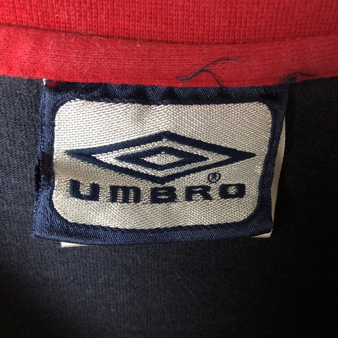 90s-00'S Umbro Long Sleeve T-Shirt, Men's Size Medium cotton navy blue type Vintage Second Hand