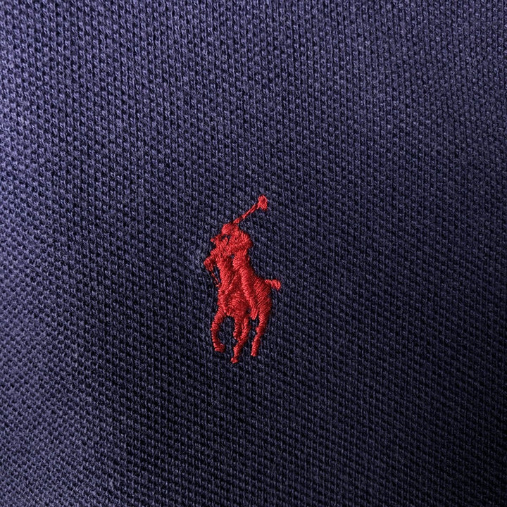 Ralph Lauren POLO by Ralph Lauren short sleeve polo shirt, men's XL size cotton blue type Vintage Second Hand