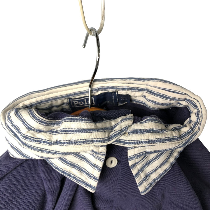 Ralph Lauren POLO by Ralph Lauren short sleeve polo shirt, men's XL size cotton blue type Vintage Second Hand