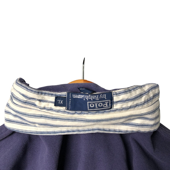 Ralph Lauren POLO by Ralph Lauren short sleeve polo shirt, men's XL size cotton blue type Vintage Second Hand