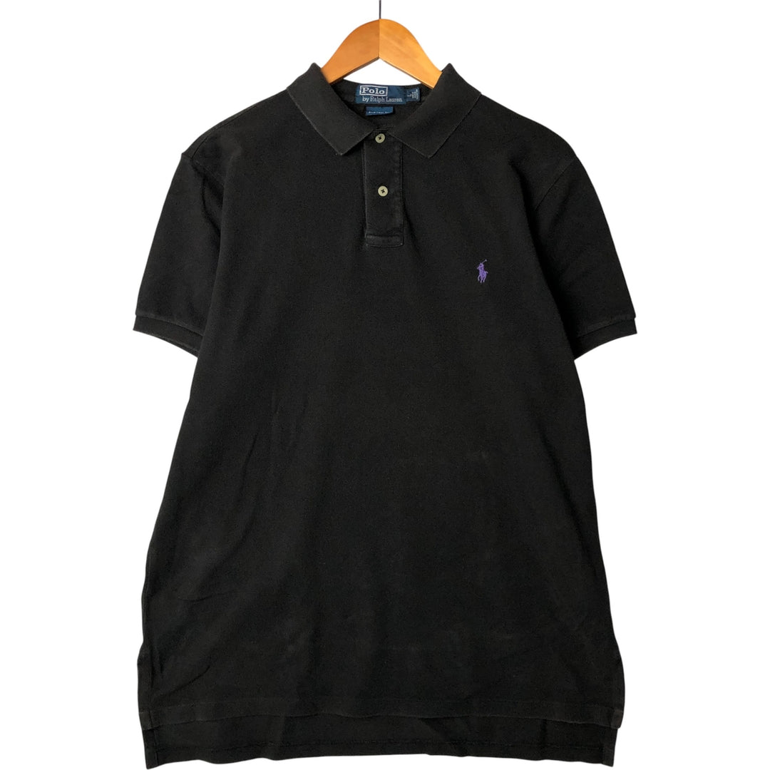 Ralph Lauren POLO by Ralph Lauren short sleeve polo shirt, men's size L cotton black type Vintage Second Hand