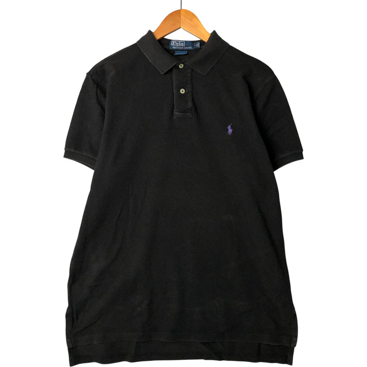 Ralph Lauren POLO by Ralph Lauren short sleeve polo shirt, men's size L cotton black type Vintage Second Hand