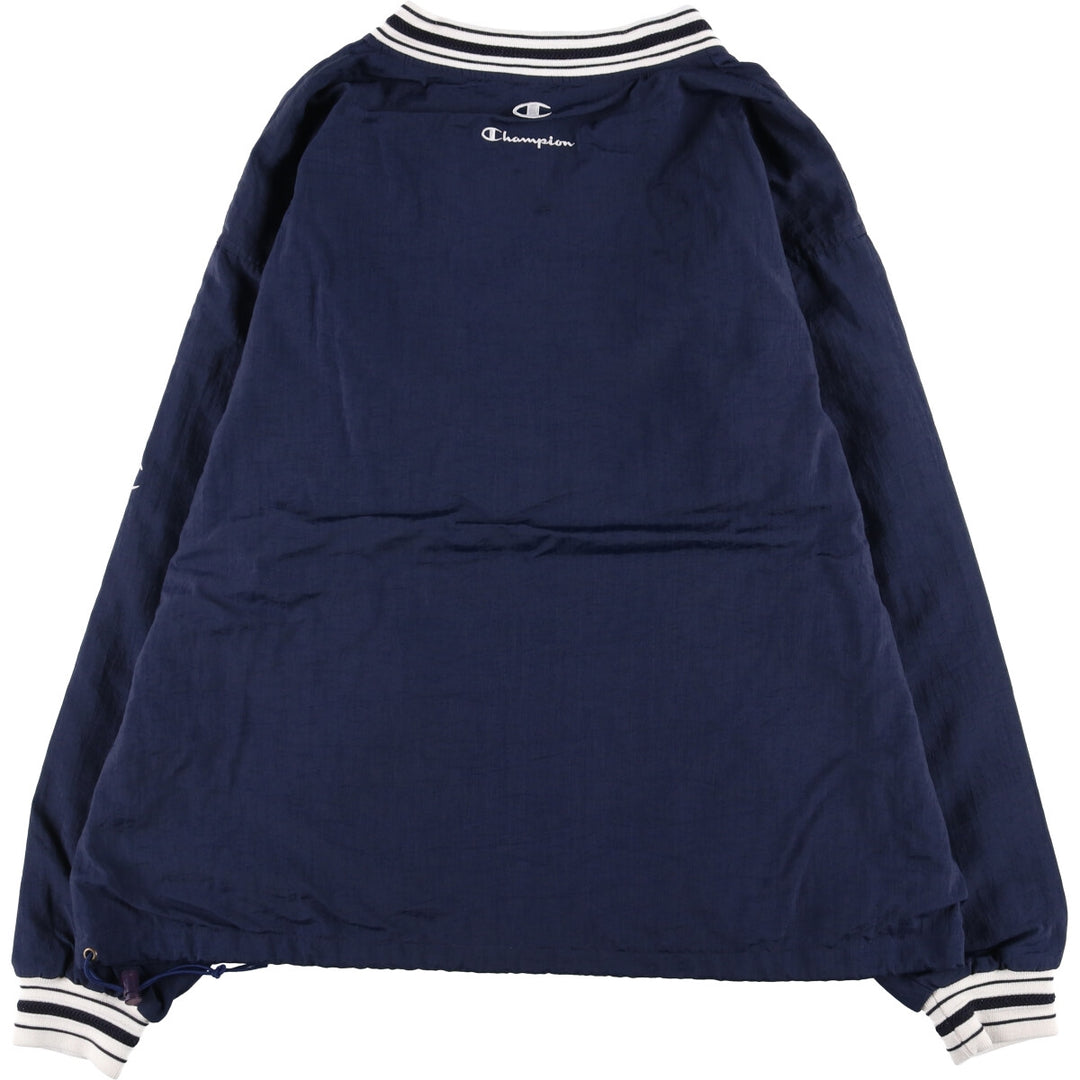 90s-00'S Champion V-neck nylon pullover, men's XL Polyurethane Coated Nylon navy blue type Vintage Second Hand