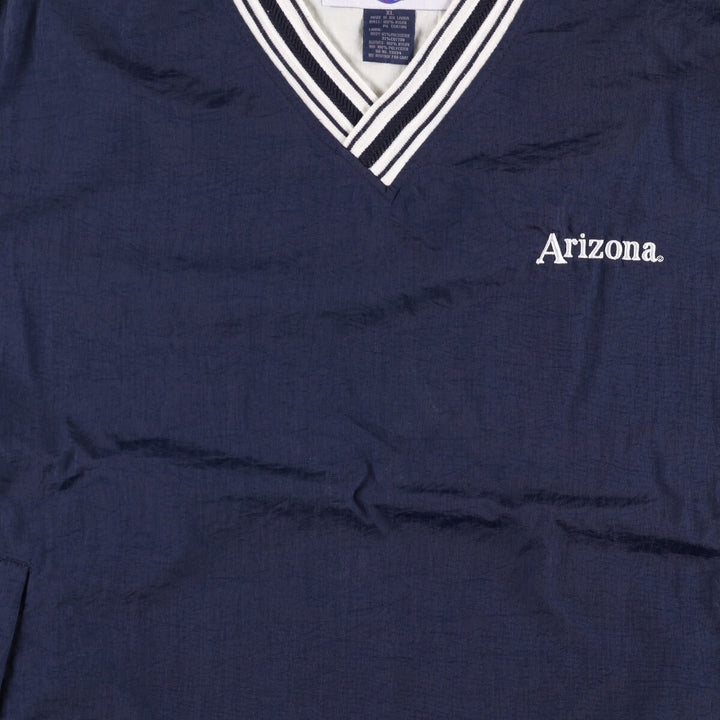 90s-00'S Champion V-neck nylon pullover, men's XL Polyurethane Coated Nylon navy blue type Vintage Second Hand
