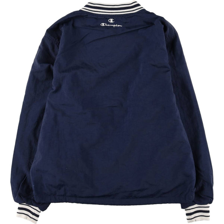 Champion V-neck college nylon pullover, men's size S Nylon navy blue type Vintage Second Hand
