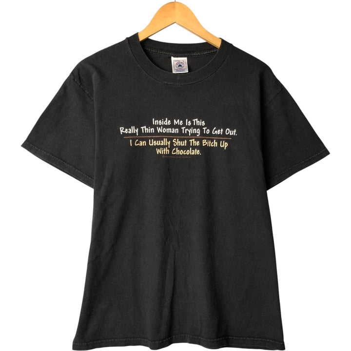 2000'S Delta DELTA Message Print T-Shirt, Men's Size M cotton black type Vintage Second Hand