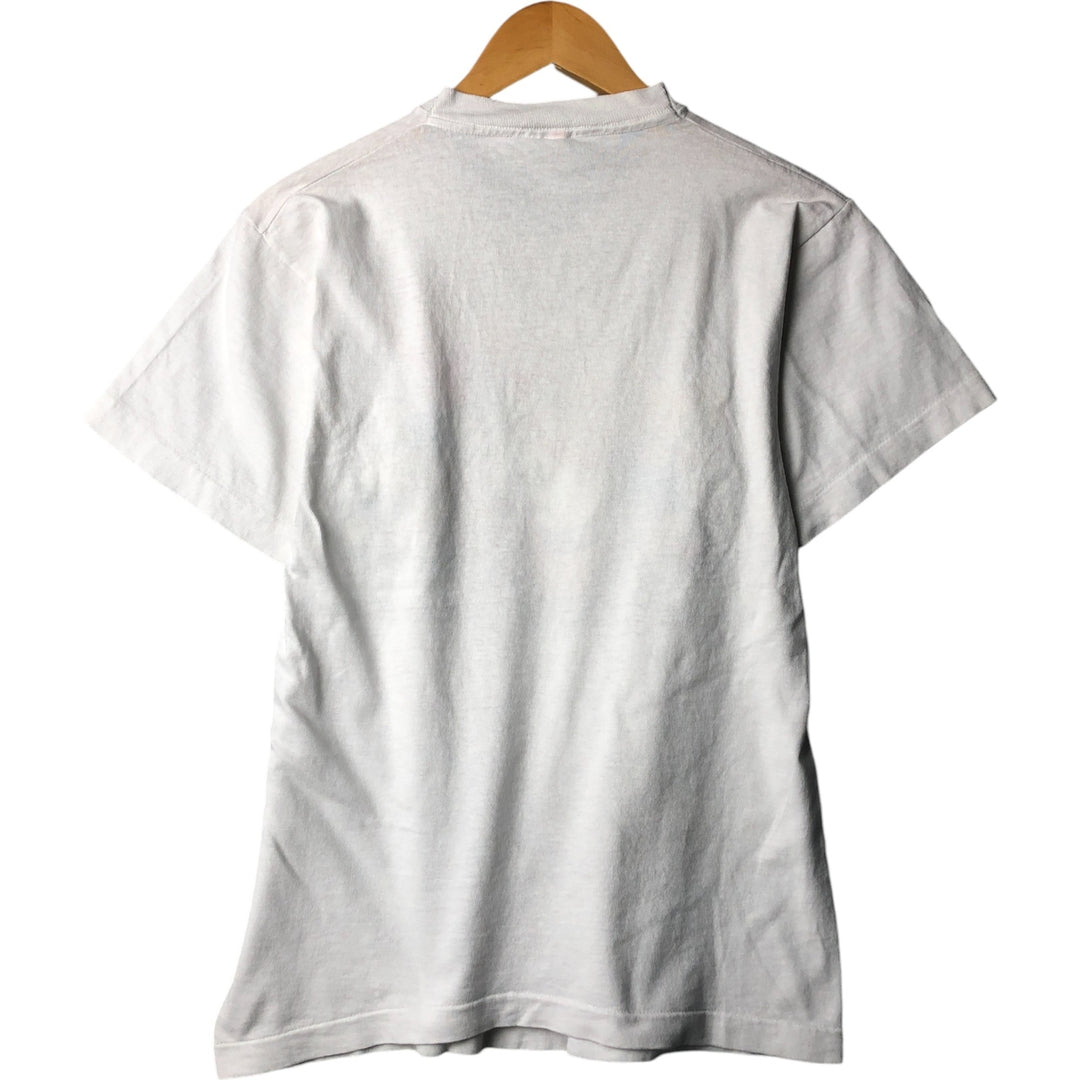 Vintage 1980'S Fruit of the Loom print T-shirt, Made in USA, Men's Size Medium cotton white type Vintage Second Hand