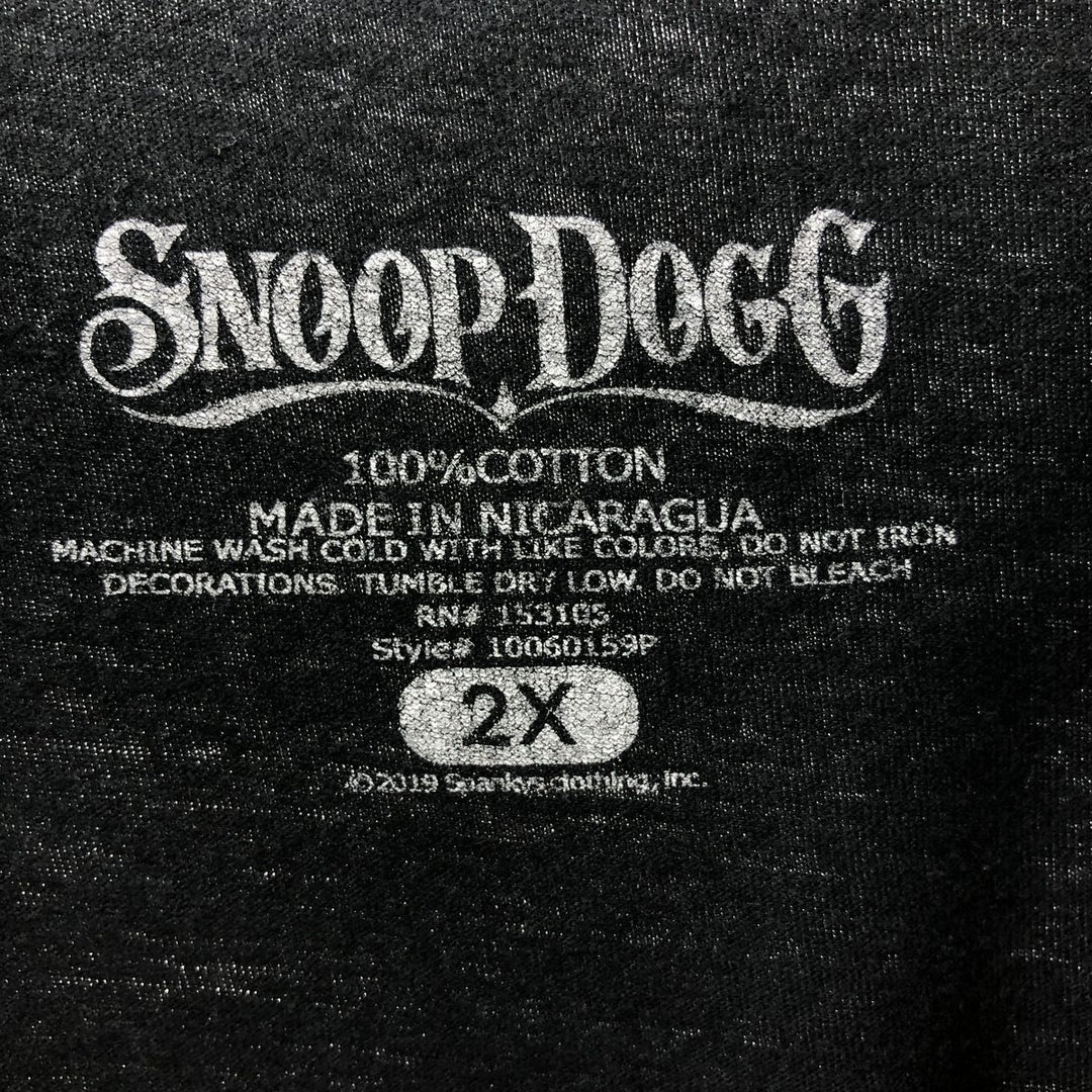 SNOOP DOGG Snoop Dogg Rap T-shirt Rap T Men's XXL cotton black type Vintage Second Hand