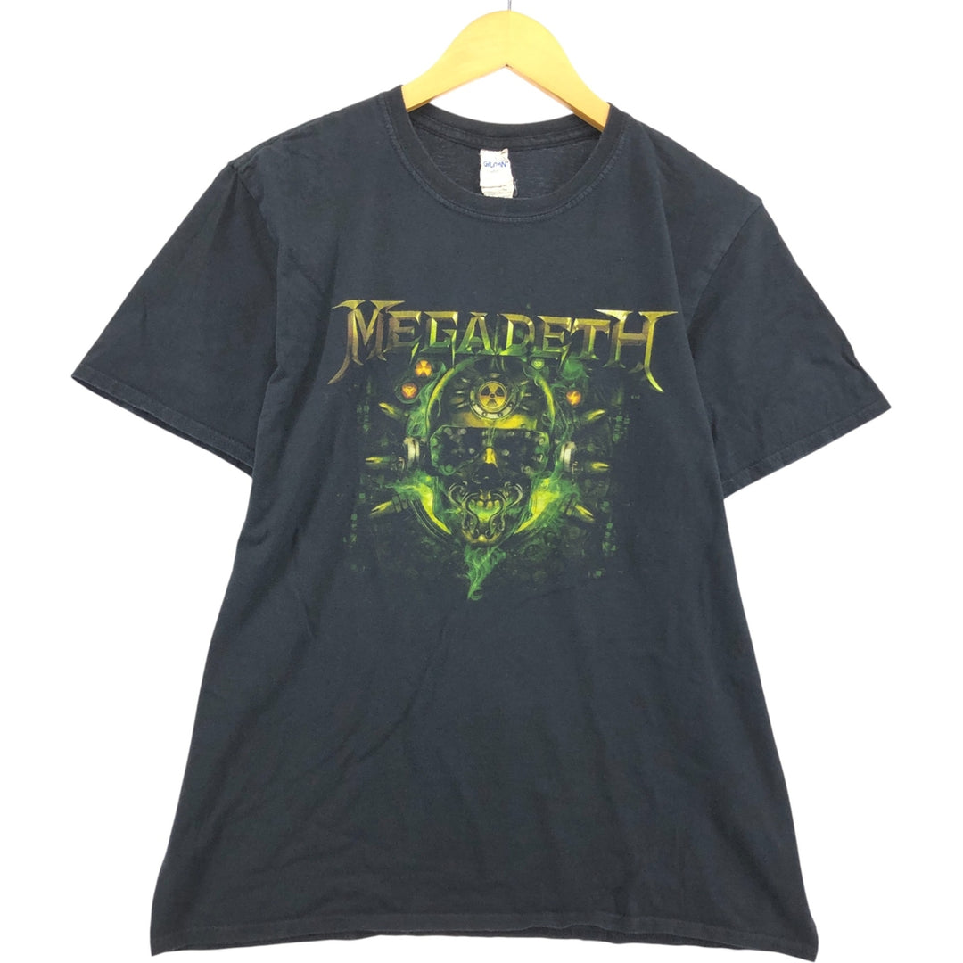 Gildan Megadeth Band T-Shirt, Men's Size L cotton black type Vintage Second Hand