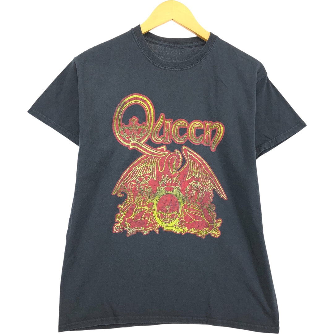 QUEEN Band T-shirt, Men's M size cotton black type Vintage Second Hand