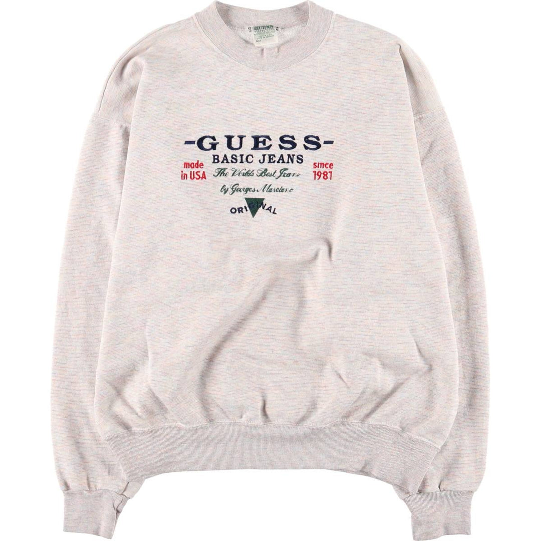 Vintage 90'S Guess by Georges Marciano one-point logo sweatshirt, made in the USA, size L, men's cotton gray type Vintage Second Hand