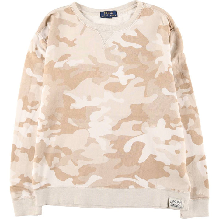 Ralph Lauren POLO RALPH LAUREN Camouflage Pattern Sweatshirt, Men's Size M cotton Beige type Vintage Second Hand