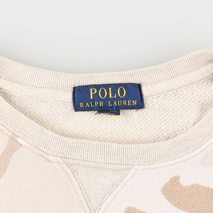 Ralph Lauren POLO RALPH LAUREN Camouflage Pattern Sweatshirt, Men's Size M cotton Beige type Vintage Second Hand