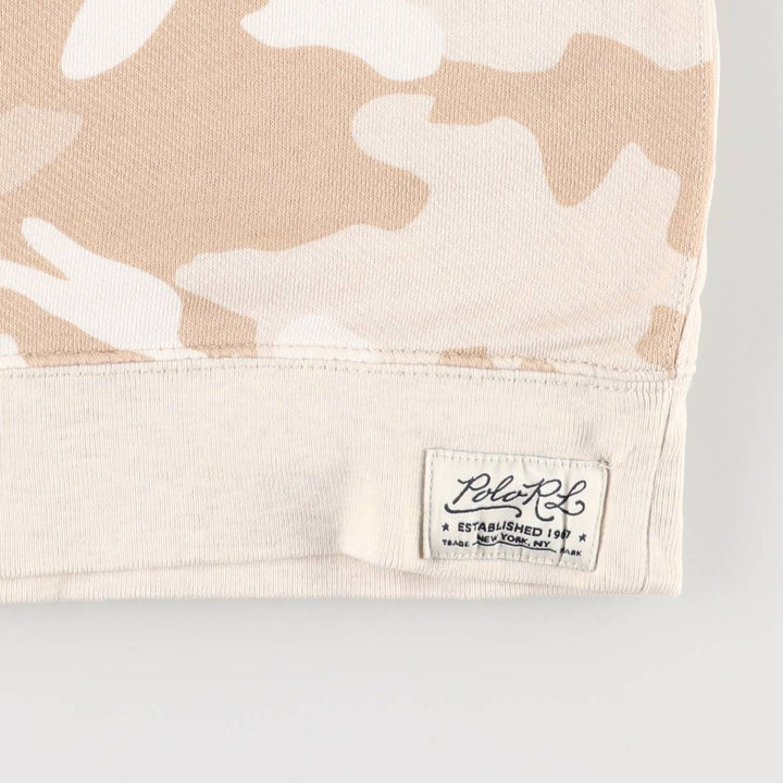 Ralph Lauren POLO RALPH LAUREN Camouflage Pattern Sweatshirt, Men's Size M cotton Beige type Vintage Second Hand