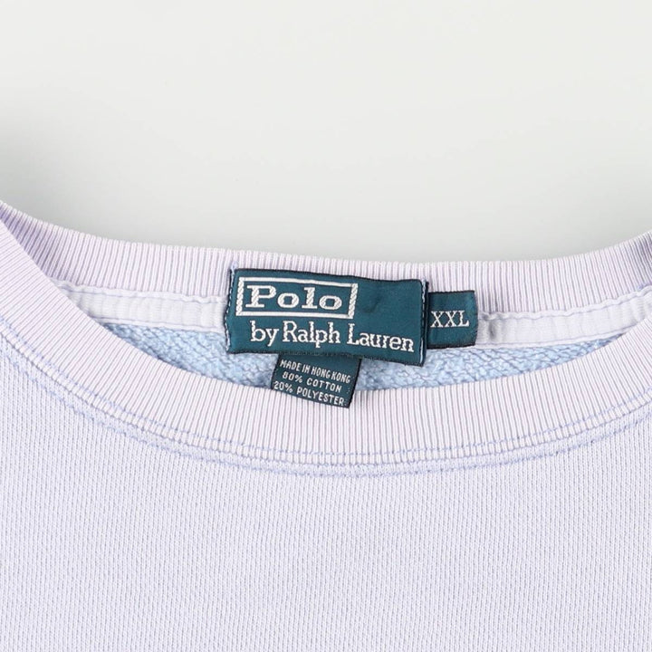 Ralph Lauren POLO by Ralph Lauren One Point Logo Sweatshirt Trainer Men's XXL cotton Purple type blue-purple Vintage Second Hand