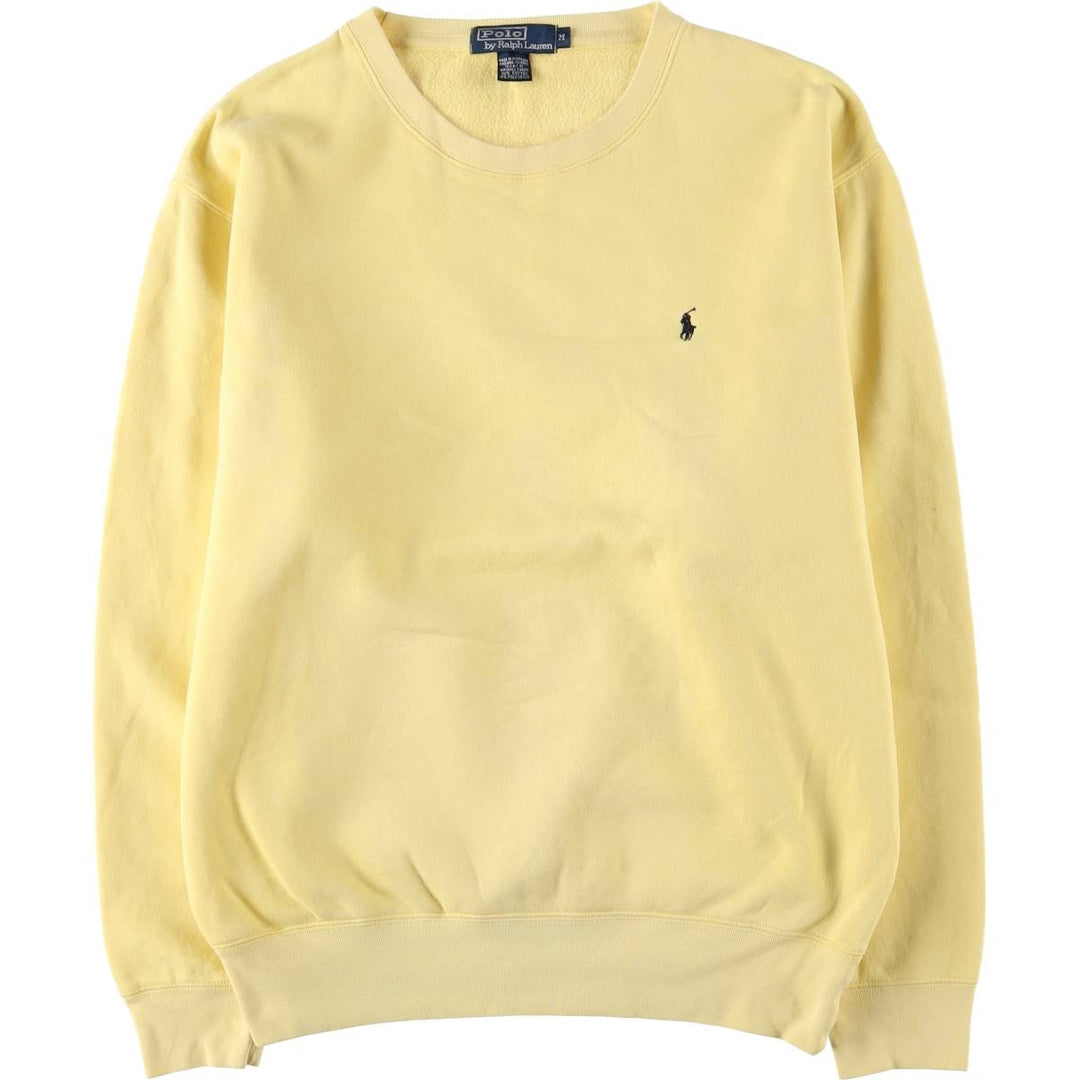 Ralph Lauren POLO by Ralph Lauren One Point Logo Sweatshirt Trainer Men's M size cotton lemon yellow Vintage Second Hand