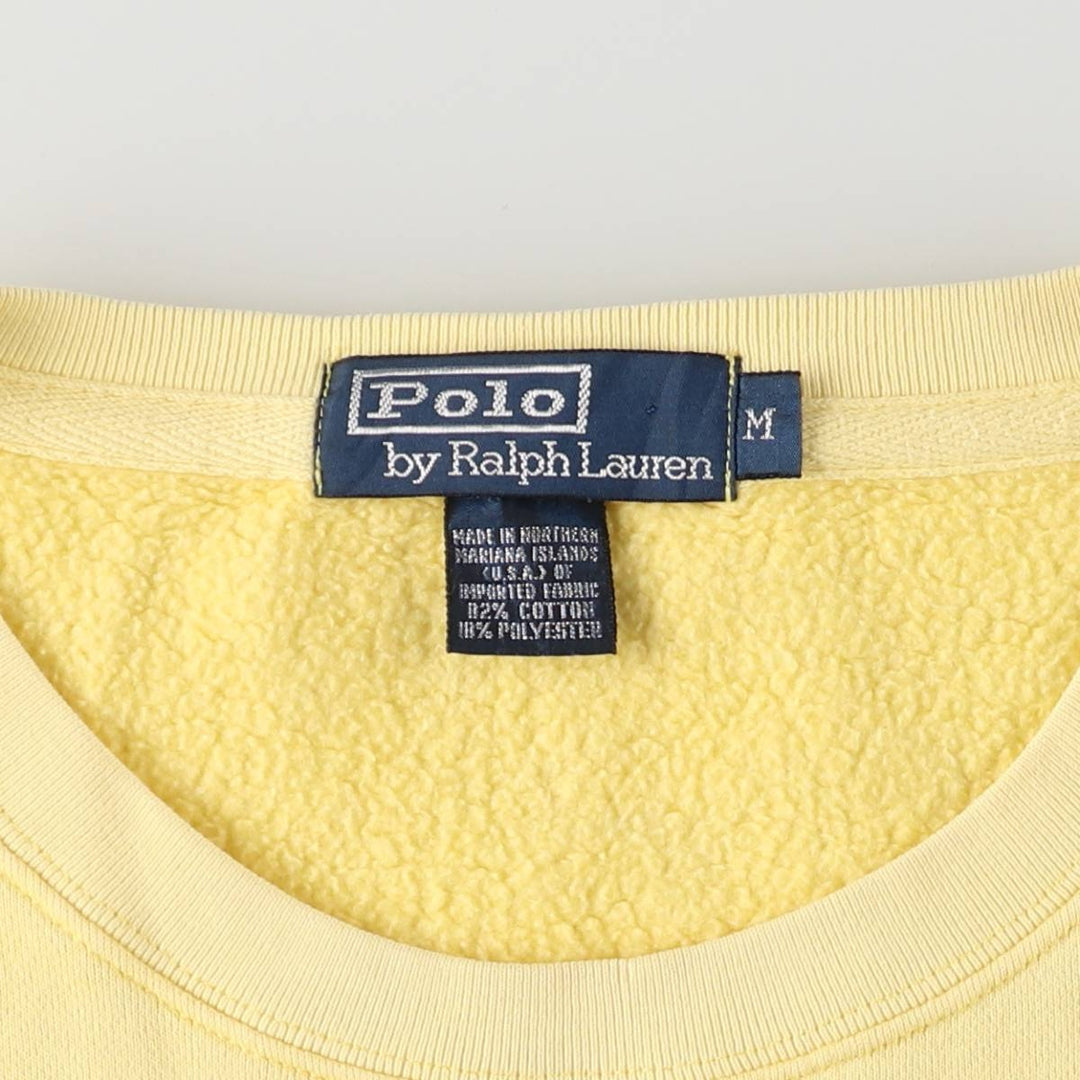 Ralph Lauren POLO by Ralph Lauren One Point Logo Sweatshirt Trainer Men's M size cotton lemon yellow Vintage Second Hand