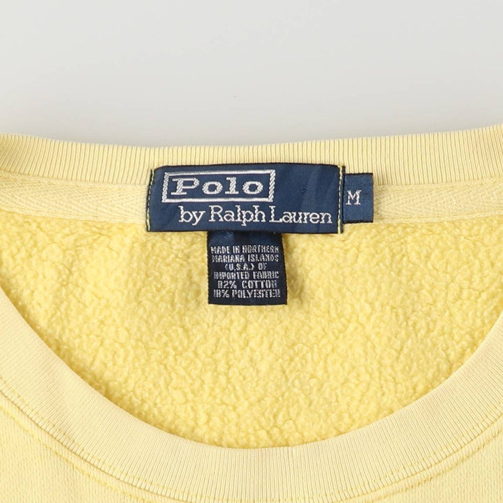 Ralph Lauren POLO by Ralph Lauren One Point Logo Sweatshirt Trainer Men's M size cotton lemon yellow Vintage Second Hand