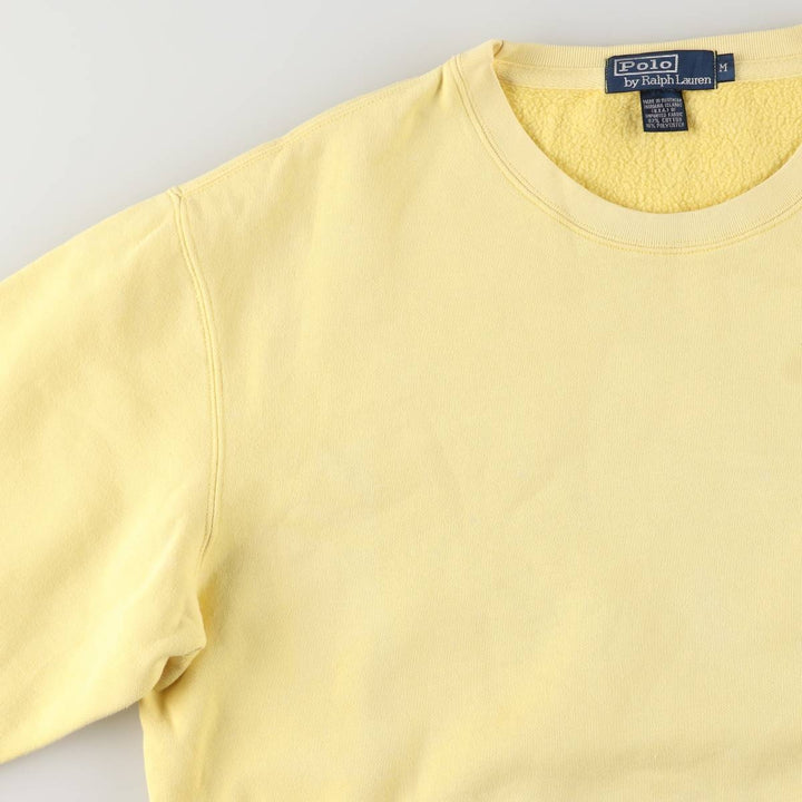 Ralph Lauren POLO by Ralph Lauren One Point Logo Sweatshirt Trainer Men's M size cotton lemon yellow Vintage Second Hand