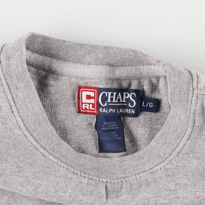 Ralph Lauren CHAPS logo sweatshirt, men's size L cotton gray type Vintage Second Hand