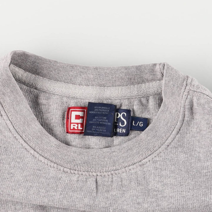 Ralph Lauren CHAPS logo sweatshirt, men's size L cotton gray type Vintage Second Hand