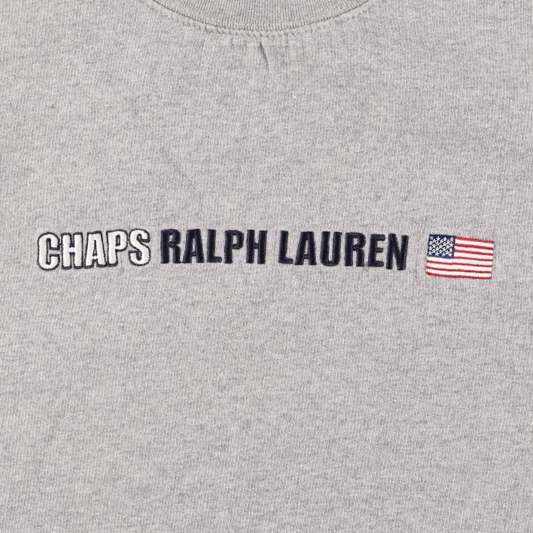 Ralph Lauren CHAPS logo sweatshirt, men's size L cotton gray type Vintage Second Hand