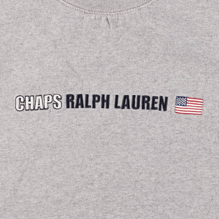 Ralph Lauren CHAPS logo sweatshirt, men's size L cotton gray type Vintage Second Hand