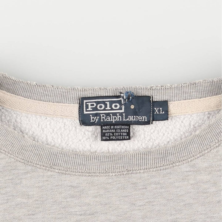 Ralph Lauren POLO by Ralph Lauren One Point Logo Sweatshirt Trainer Men's XL cotton gray type Vintage Second Hand