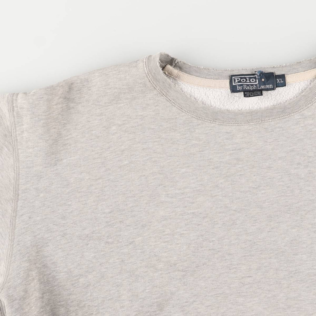 Ralph Lauren POLO by Ralph Lauren One Point Logo Sweatshirt Trainer Men's XL cotton gray type Vintage Second Hand