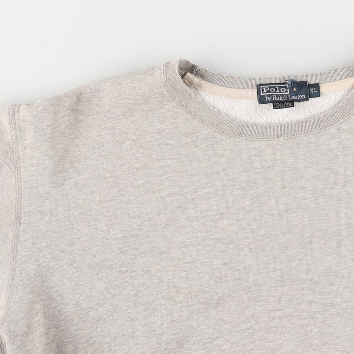 Ralph Lauren POLO by Ralph Lauren One Point Logo Sweatshirt Trainer Men's XL cotton gray type Vintage Second Hand