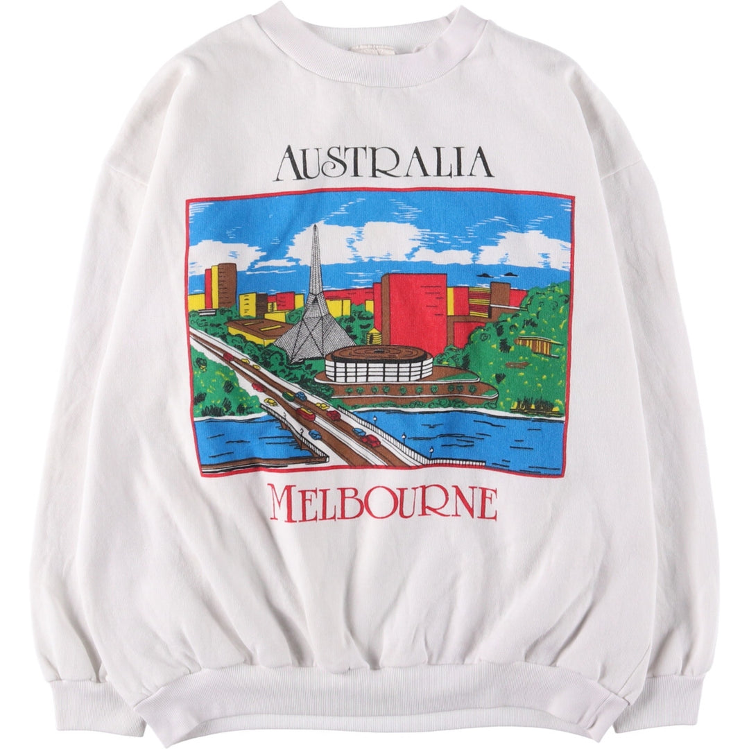 NEWS BREAKERS Printed Sweatshirt, Men's XL cotton white type Vintage Second Hand