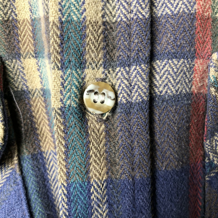 90'S Vintage Five Brother Herringbone Long Sleeve Flannel Check Shirt, Men's Size XL unclear navy blue type Vintage Second Hand