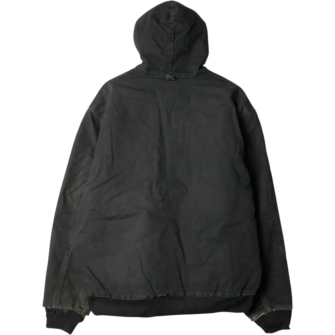 00'S Carhartt Active Jacket, Padded Duck Full Zip Hoodie, Men's XXL cotton black type Vintage Second Hand