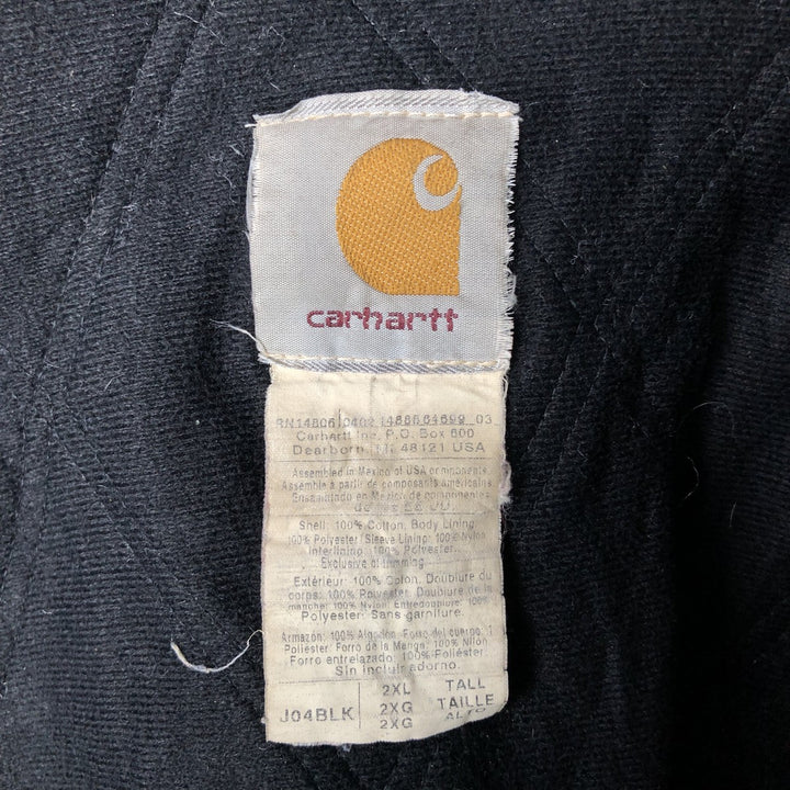 00'S Carhartt Active Jacket, Padded Duck Full Zip Hoodie, Men's XXL cotton black type Vintage Second Hand