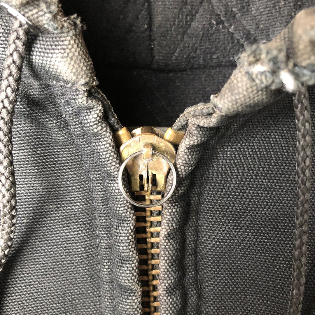 00'S Carhartt Active Jacket, Padded Duck Full Zip Hoodie, Men's XXL cotton black type Vintage Second Hand