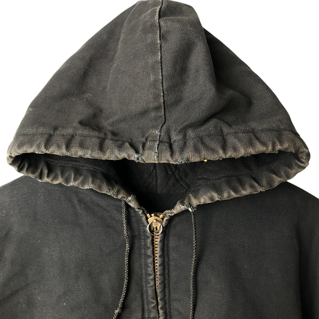 00'S Carhartt Active Jacket, Padded Duck Full Zip Hoodie, Men's XXL cotton black type Vintage Second Hand