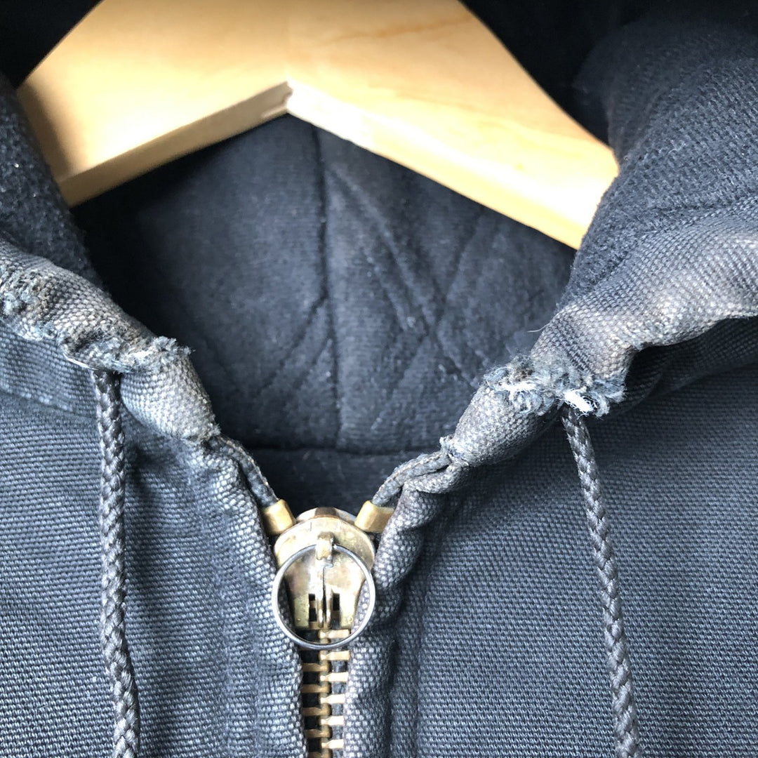 00'S Carhartt Active Jacket, Padded Duck Full Zip Hoodie, Men's XXL cotton black type Vintage Second Hand