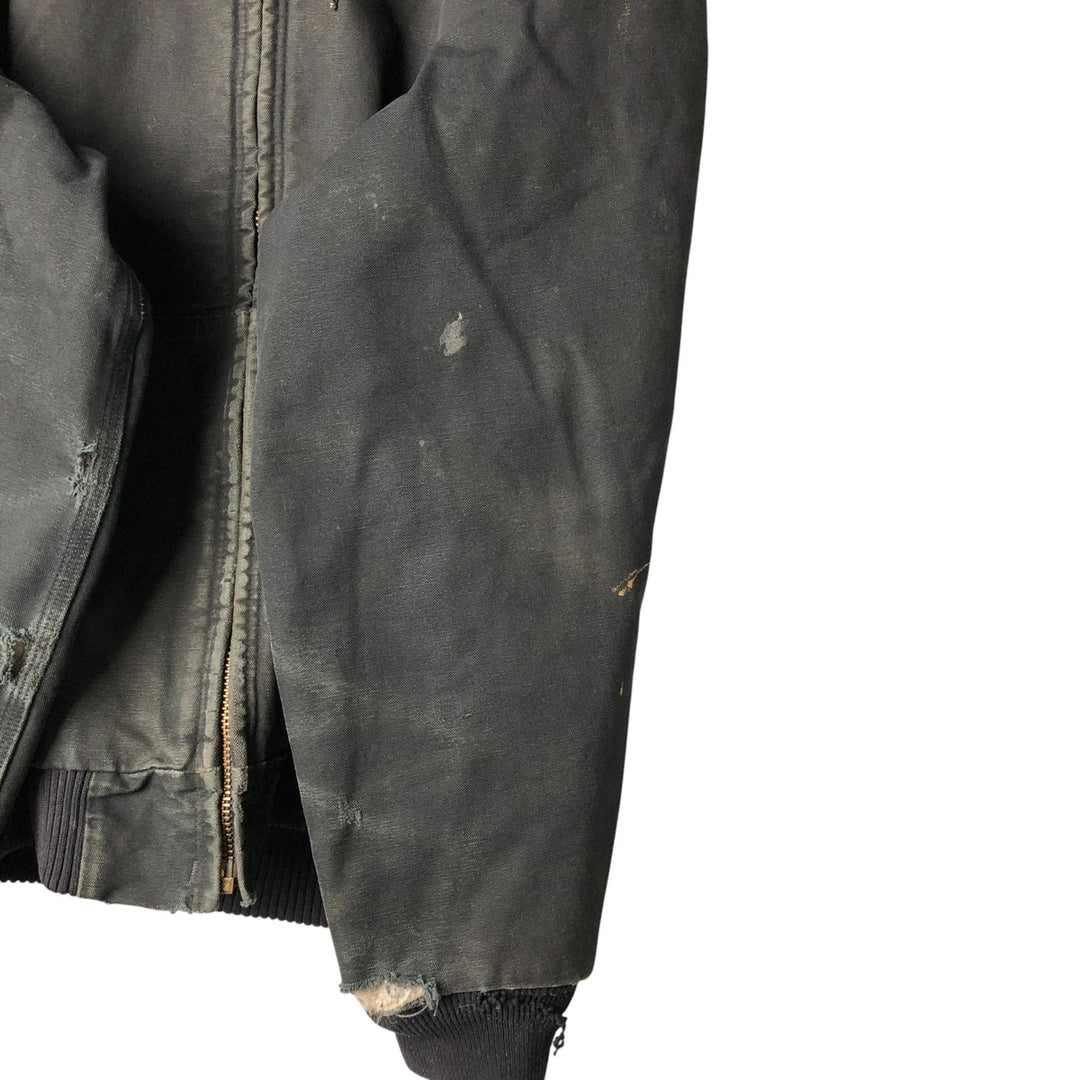 00'S Carhartt Active Jacket, Padded Duck Full Zip Hoodie, Men's XXL cotton black type Vintage Second Hand