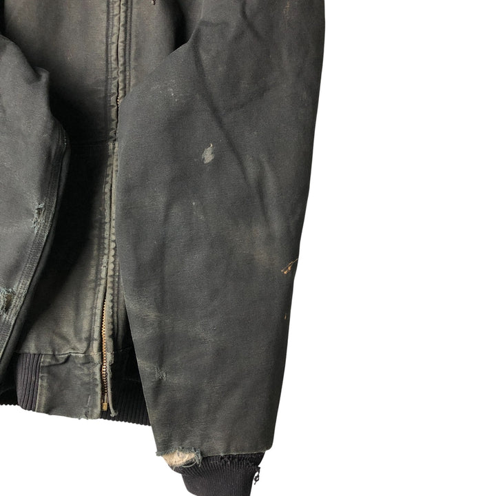 00'S Carhartt Active Jacket, Padded Duck Full Zip Hoodie, Men's XXL cotton black type Vintage Second Hand