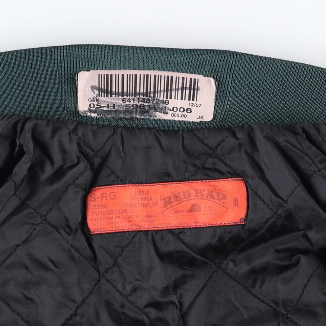 2000'S Red kap padded work jacket, men's size S polyester Khaki type Vintage Second Hand