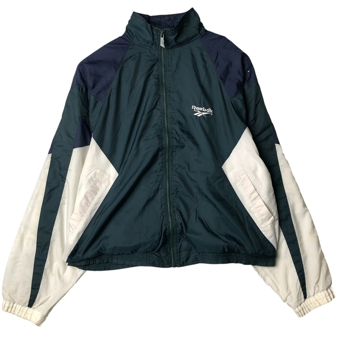 90'S Reebok Windbreaker, Men's Size Medium, Vintage unclear Green type dark green Vintage Second Hand