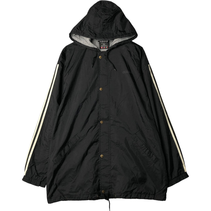 Vintage 80s-90'S Adidas nylon hoodie, size L, men's Nylon black type Vintage Second Hand