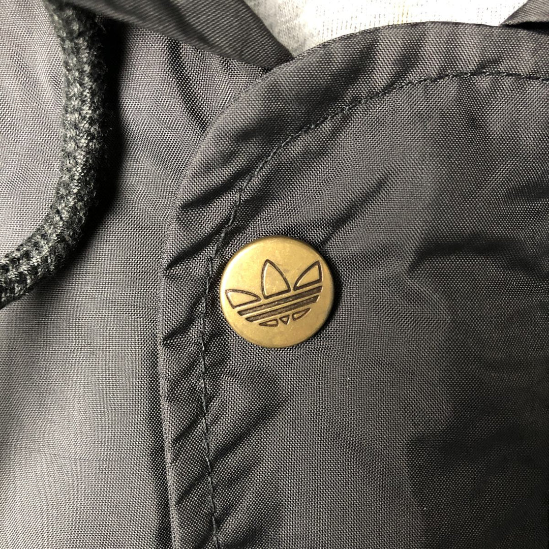 Vintage 80s-90'S Adidas nylon hoodie, size L, men's Nylon black type Vintage Second Hand