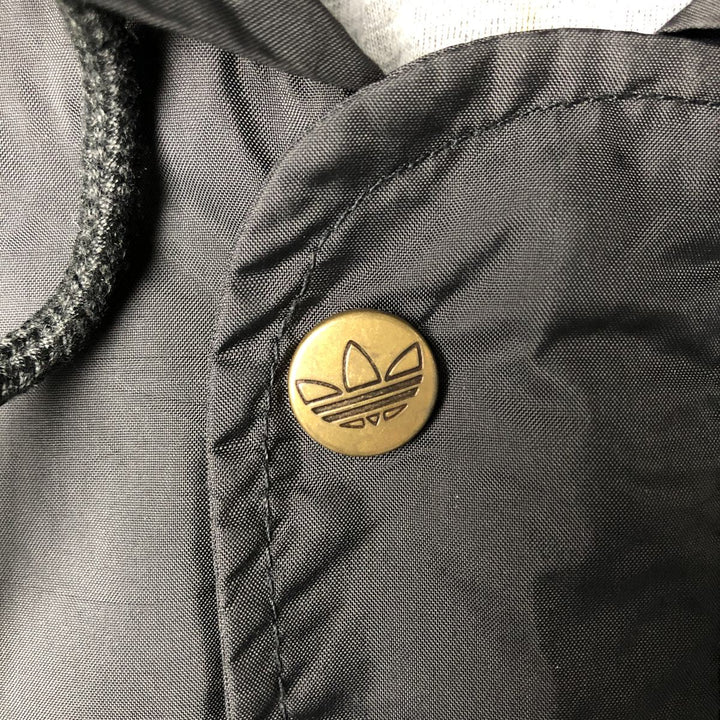 Vintage 80s-90'S Adidas nylon hoodie, size L, men's Nylon black type Vintage Second Hand